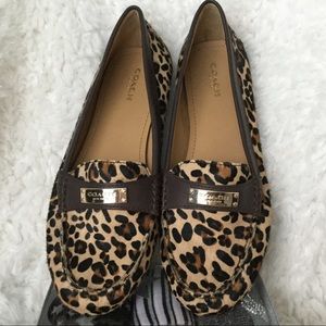 Coach Frederica Leopard Print Loafers sz 10